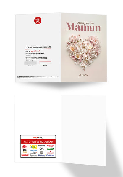 Maman merci pour tout - Un cœur de fleurs