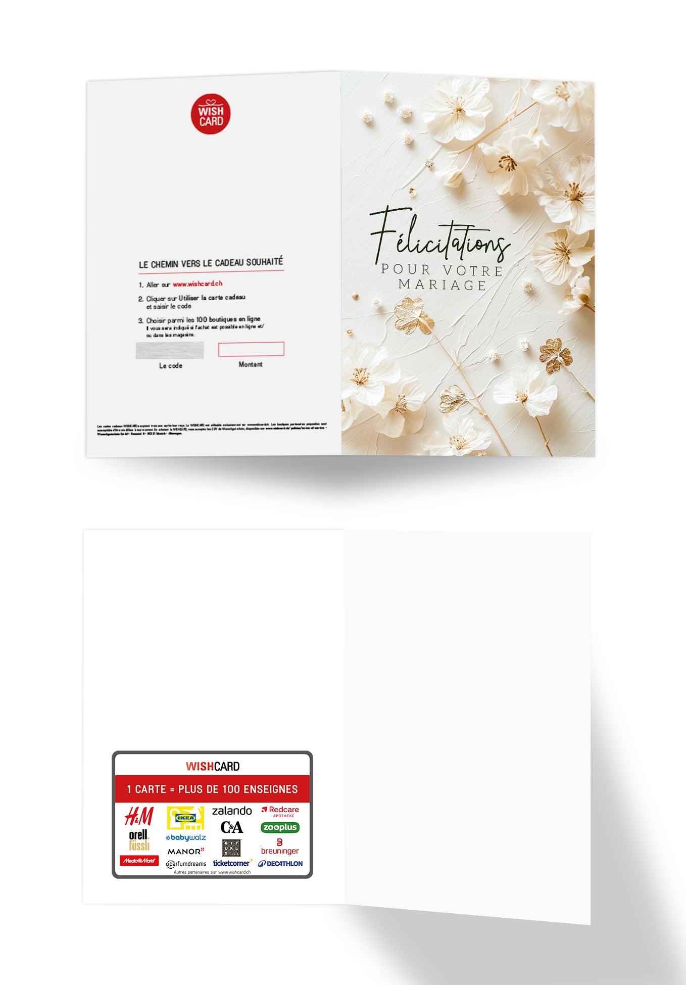 Felicitations pour votre mariage - Fleurs Blanches