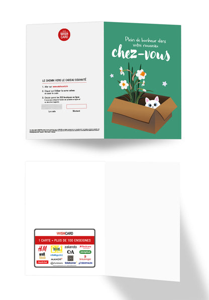 Plein de bonheur dans votre chez-vous - Chat et fleur