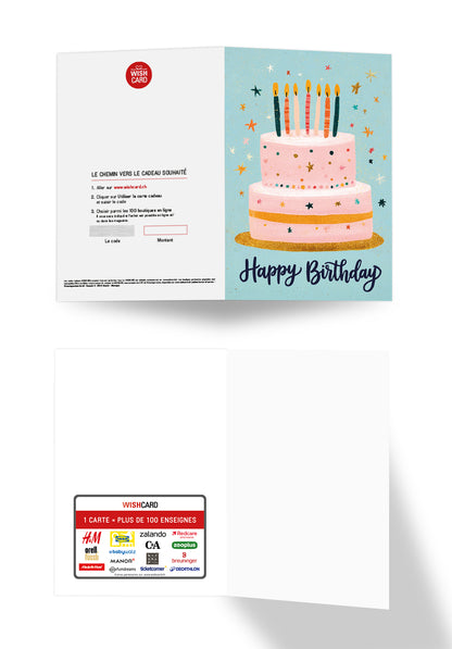 Happy Birthday - Gâteau bleu rose PDF
