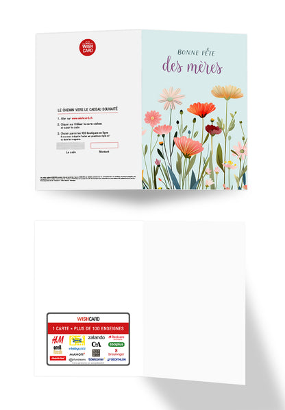 Bonne fête des mères - Un pré fleuri bleu PDF
