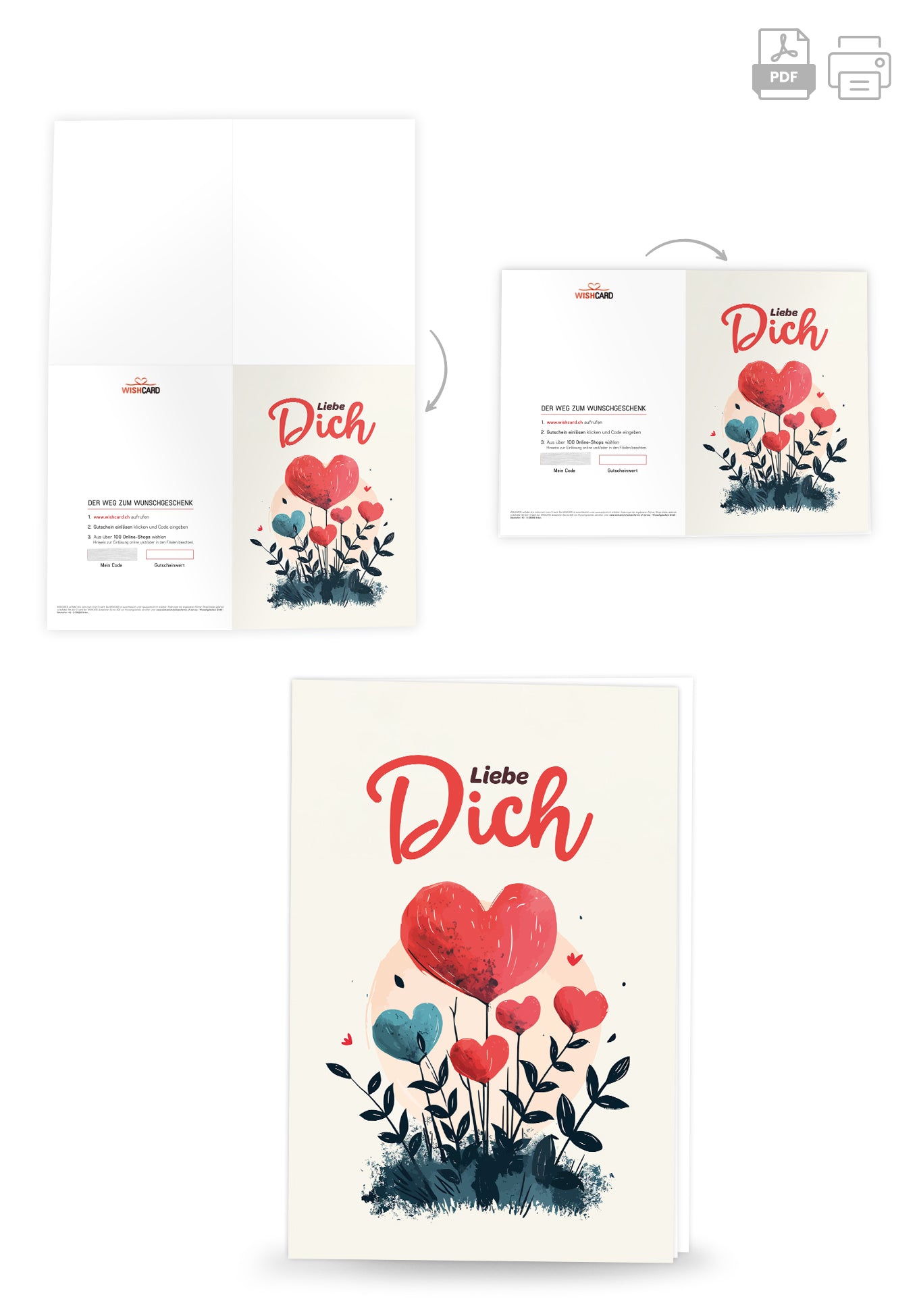 Liebe Dich - Herzblumen