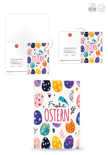 Frohe Ostern - Eiermuster Bunt
