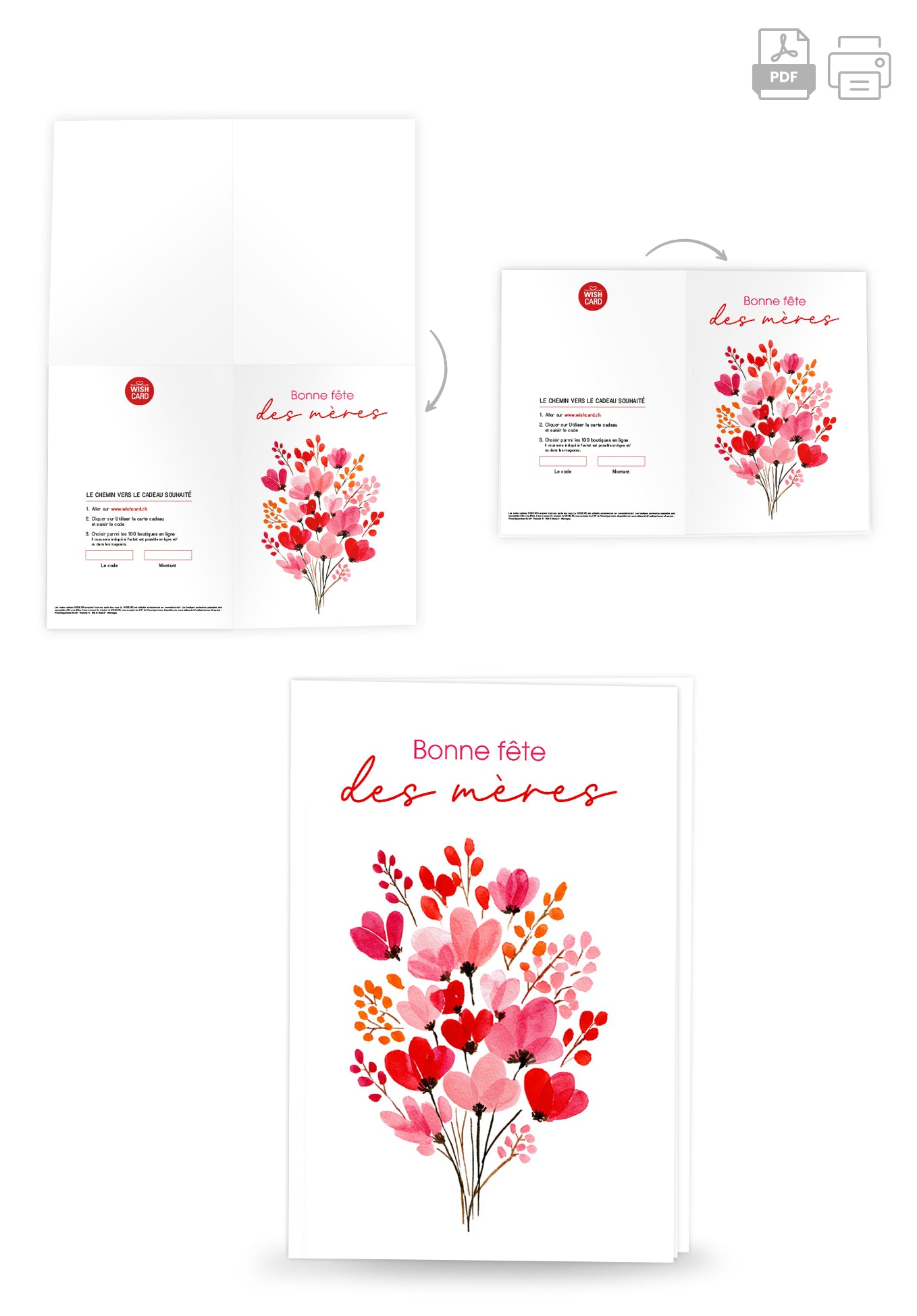 Bonne fête des mères - Bouquet rose et rouge