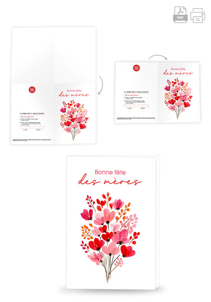Bonne fête des mères - Bouquet rose et rouge