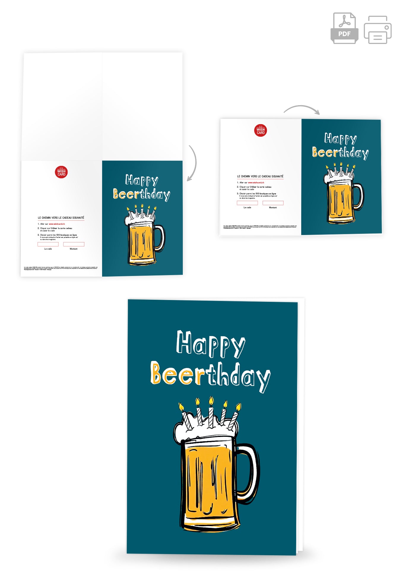 Happy Beerthday - Chope de bière avec bougies PDF