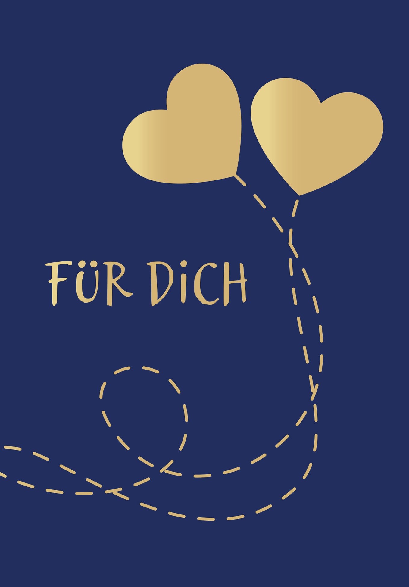 Für Dich - Herzen Blau Gold