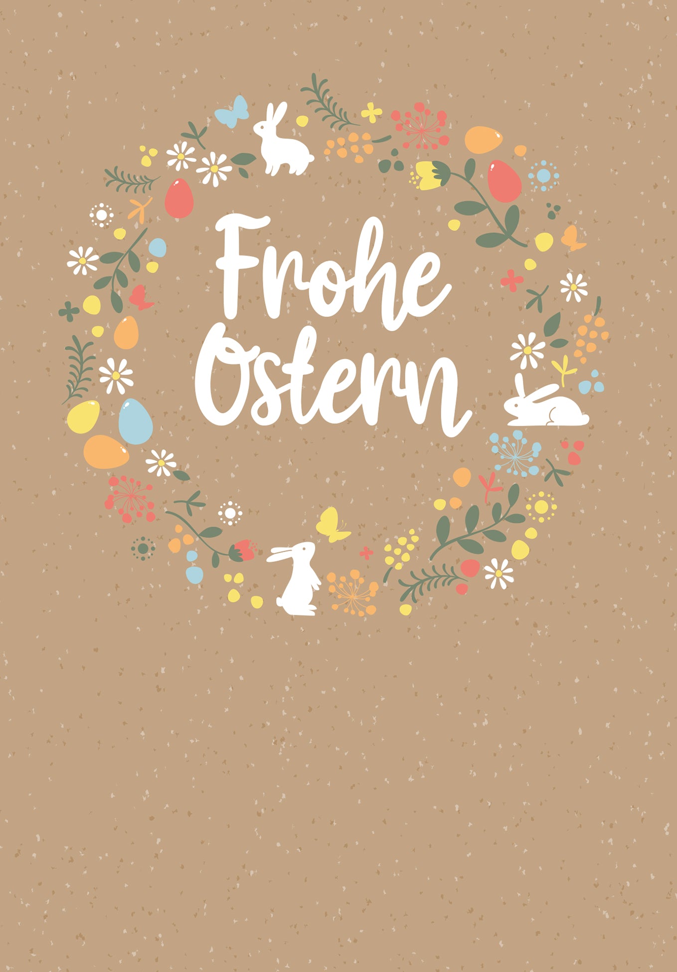 Frohe Ostern - Kranz Beige (Valeur du bon)