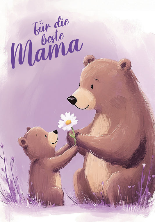 Für die beste Mama - Bären Lila