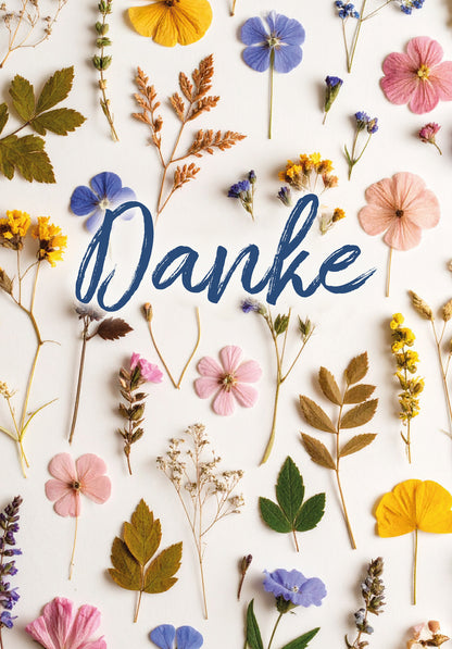 Danke - Trockenblumen Bunt