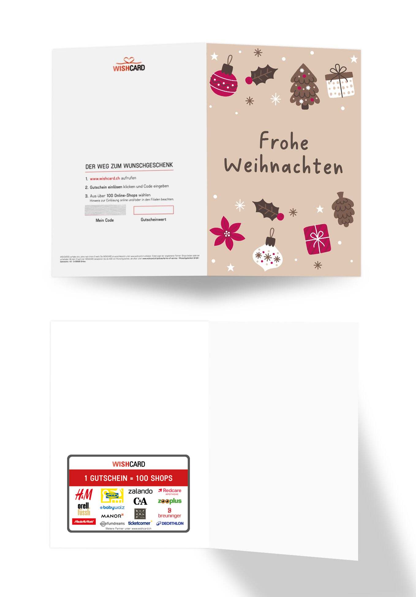 Frohe Weihnachten - Ornamente Beige