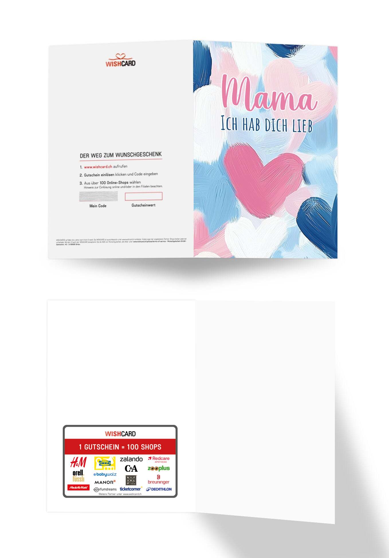 Mama hab dich lieb - Herzmuster Gemalt 