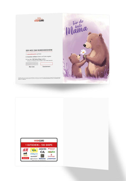 Für die beste Mama - Bären Lila 