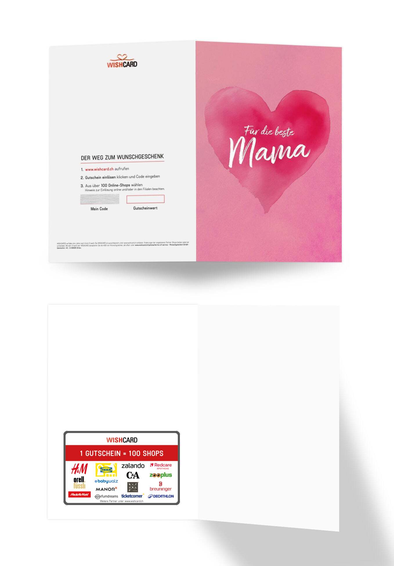 Für die beste Mama - Herz Pink