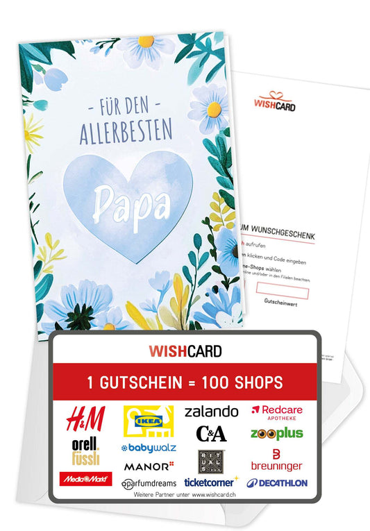 Für den allerbesten Papa - Herz Blumen