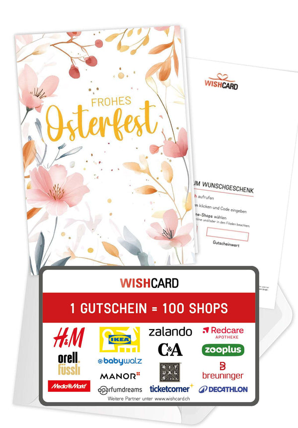 Frohes Osterfest - Aquarellblumen Rosa
