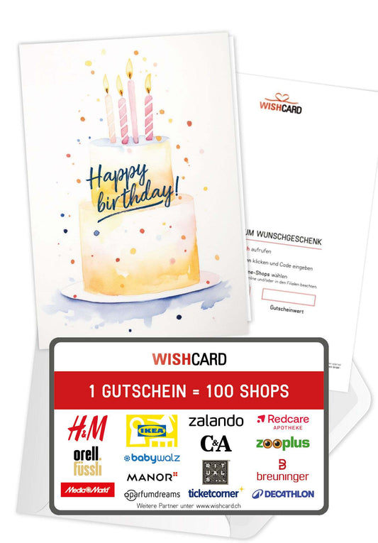 Happy Birthday - Torte Gelb
