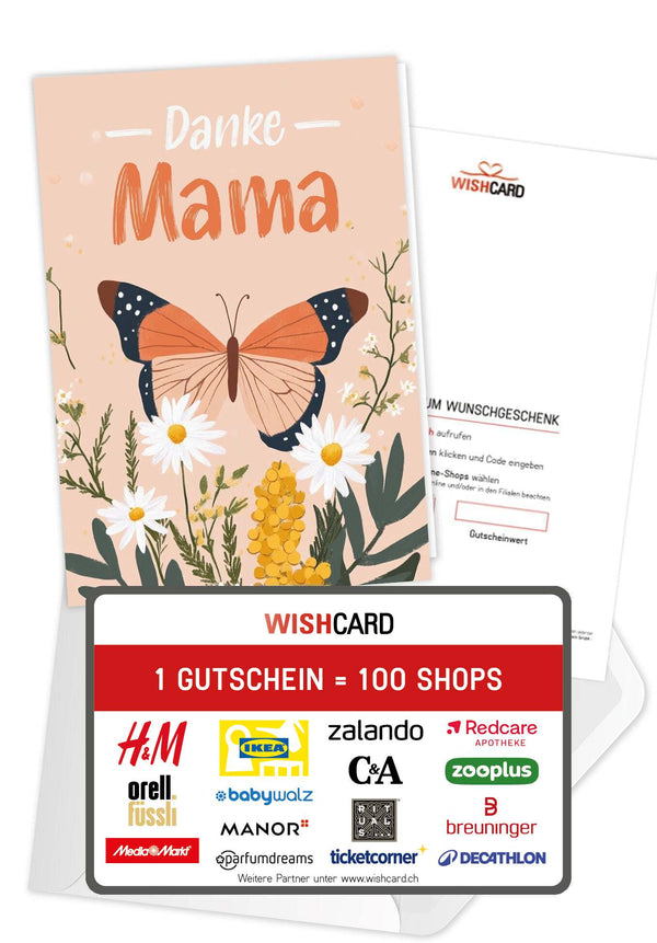 Danke Mama - Schmetterling Orange