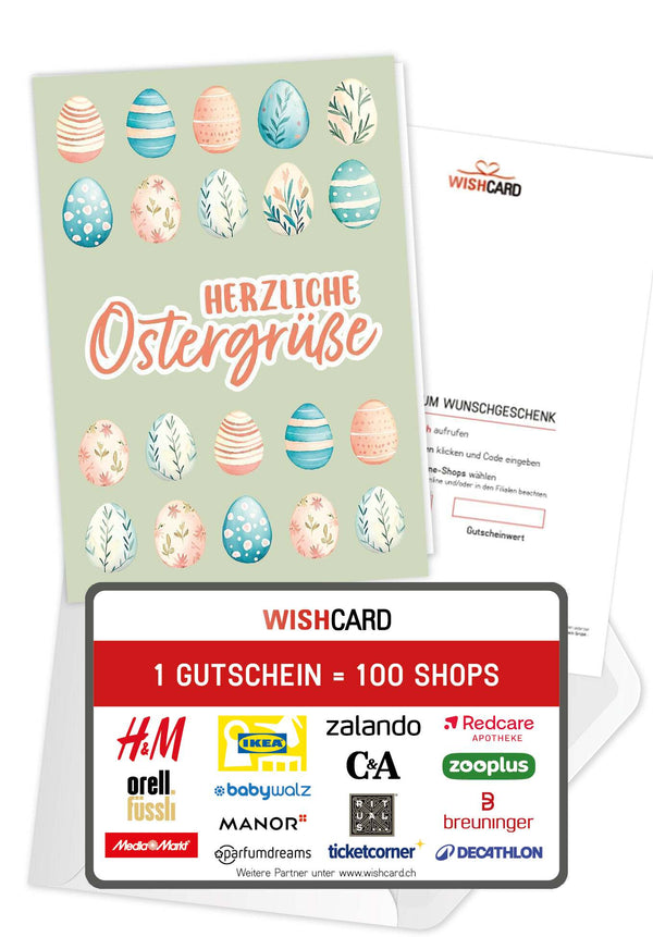 Herzliche Ostergrüße - Eiermuster Grün