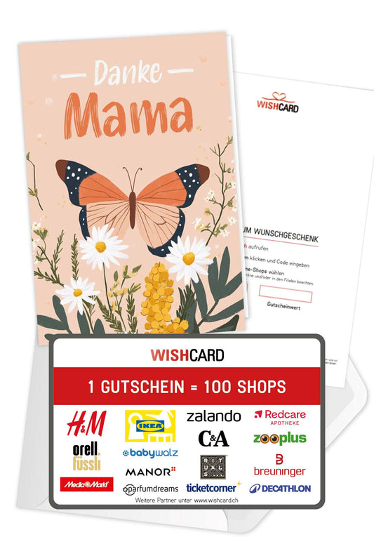 Danke Mama - Schmetterling Orange