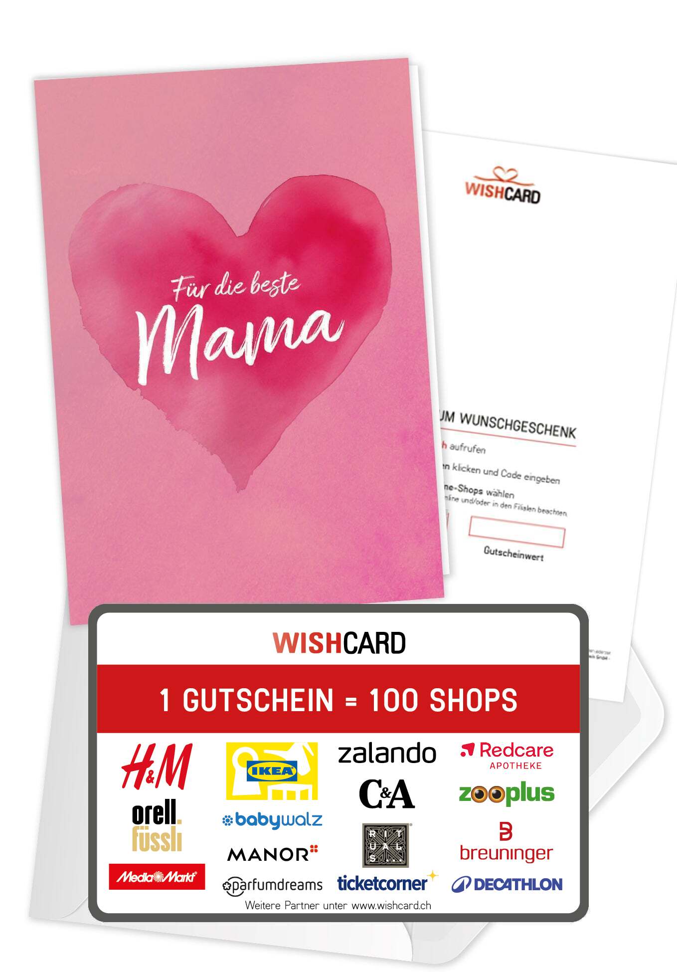 Für die beste Mama - Herz Pink