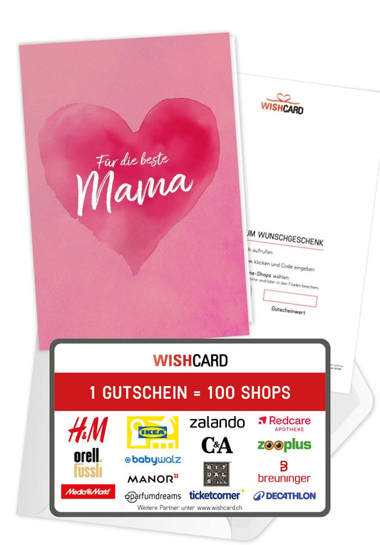 Für die beste Mama - Herz Pink