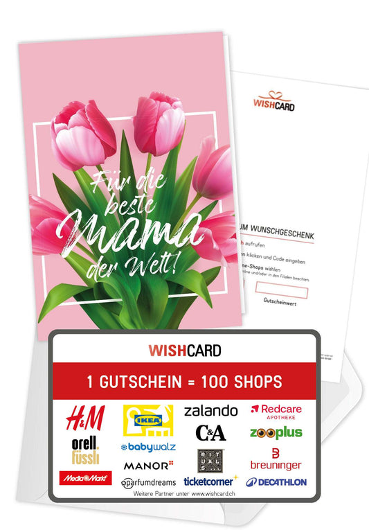 Für die beste Mama - Pinke Tulpen