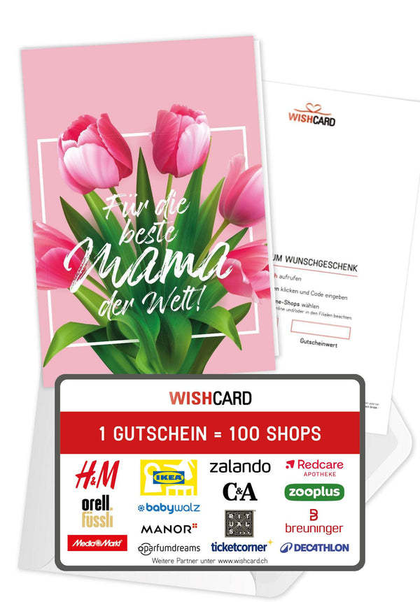 Für die beste Mama - Pinke Tulpen