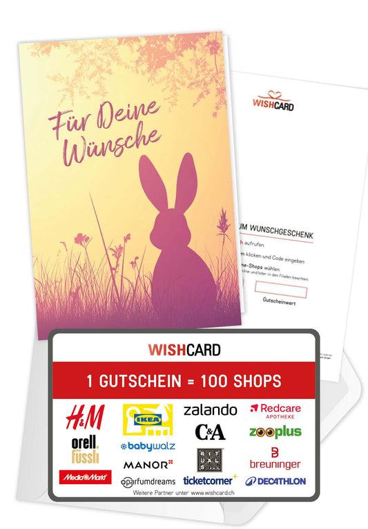 Für Deine Wünsche - Hase Silhouette
