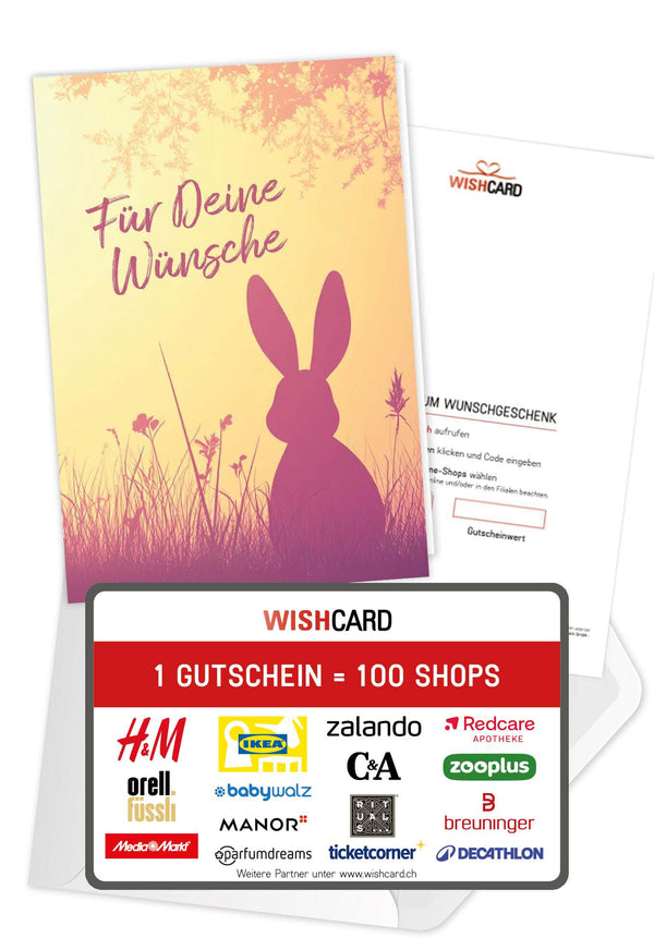 Für Deine Wünsche - Hase Silhouette