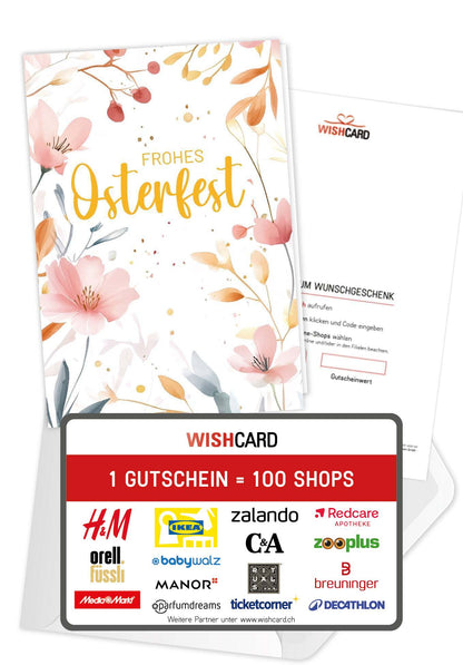 Frohes Osterfest - Aquarellblumen Rosa