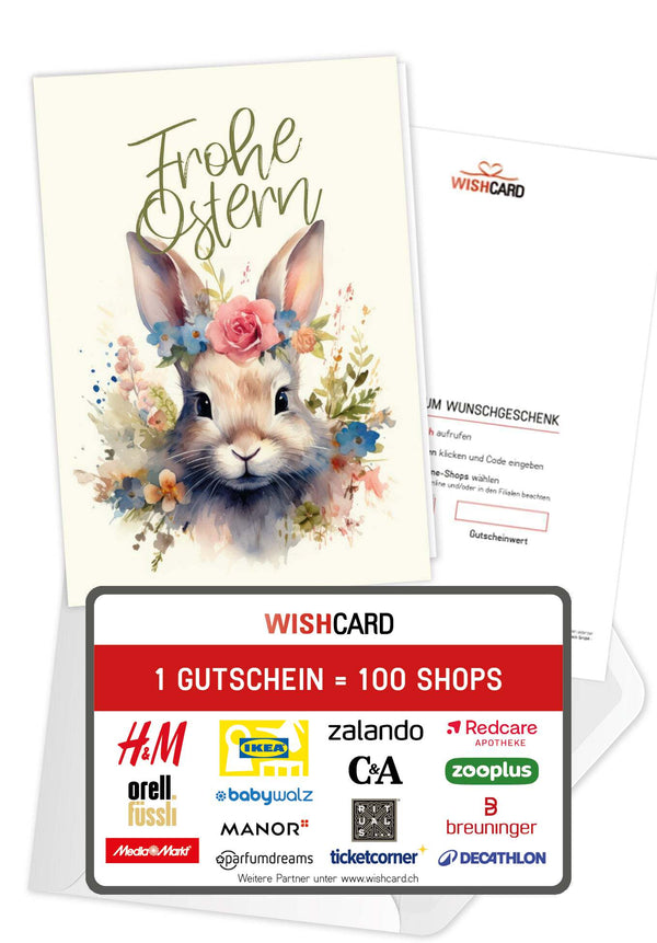 Frohe Ostern - Hase Blumen