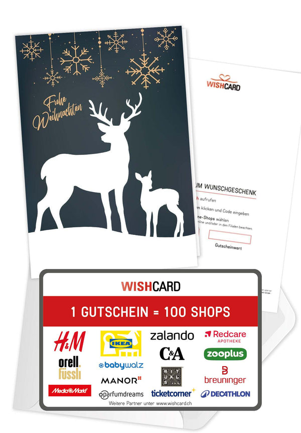 Frohe Weihnachten - Rentier Grün