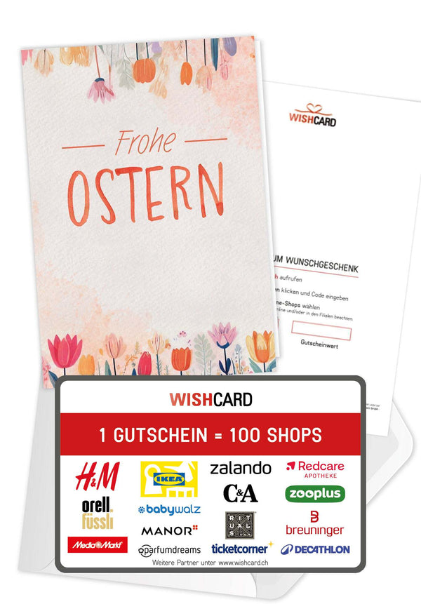 Frohe Ostern - Blumen Aquarell 