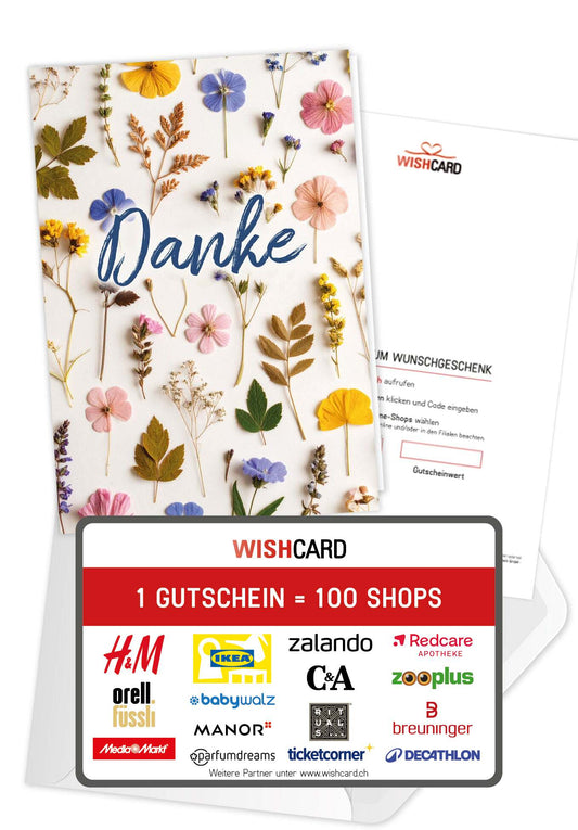 Danke - Trockenblumen Bunt
