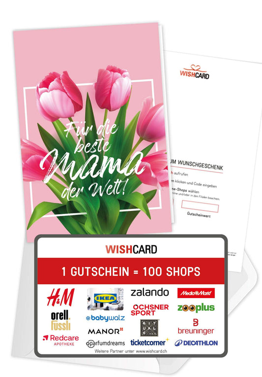 Für die beste Mama - Pinke Tulpen