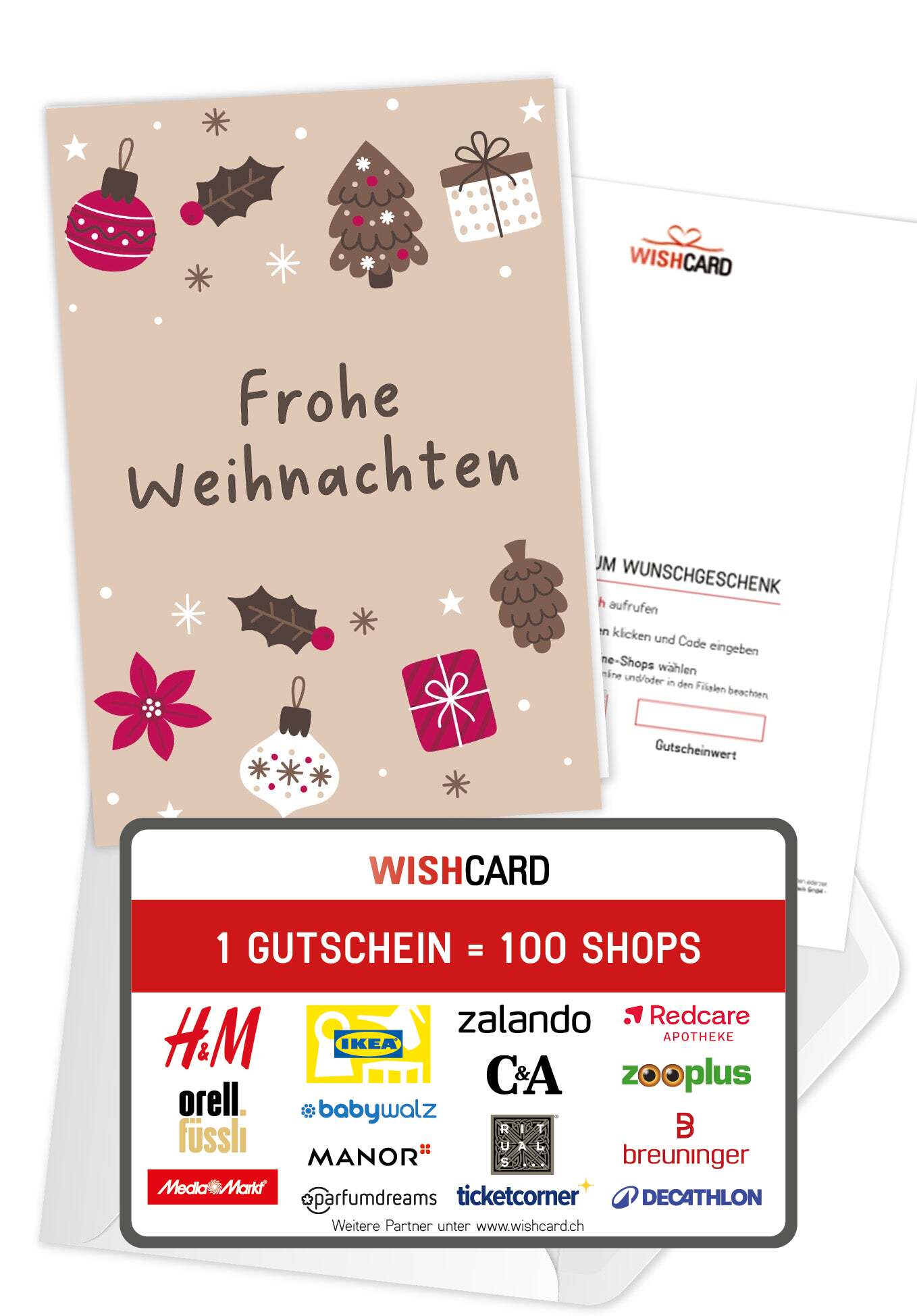 Frohe Weihnachten - Ornamente Beige