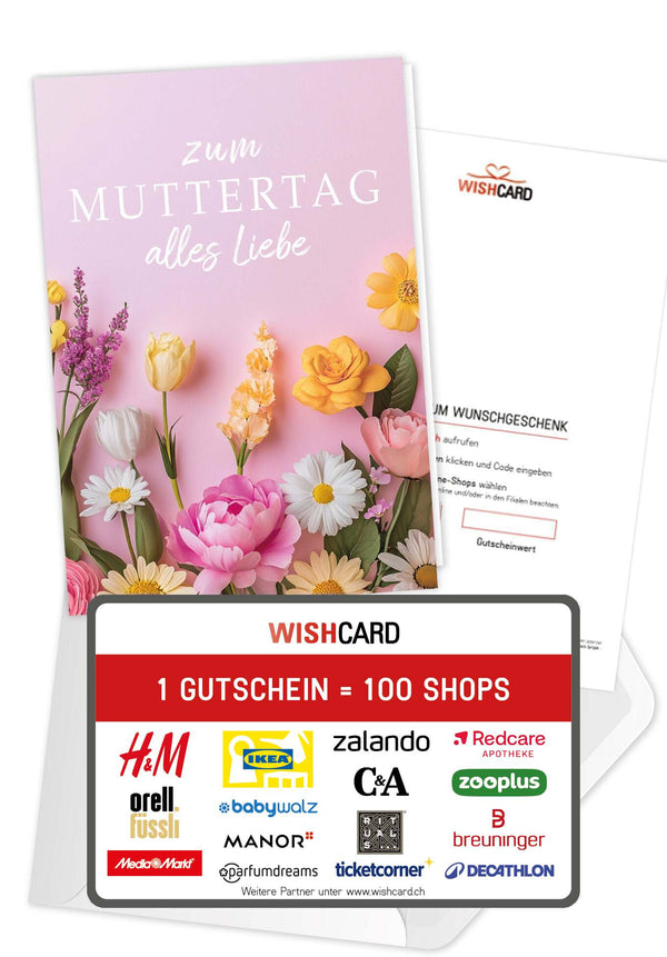 Zum Muttertag alles Liebe - Blumen Rosa