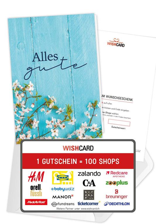 Alles Gute - Holz Blau