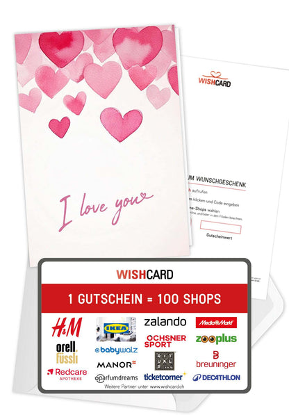 I Love You - Herzen Pink (Gutscheinwert)