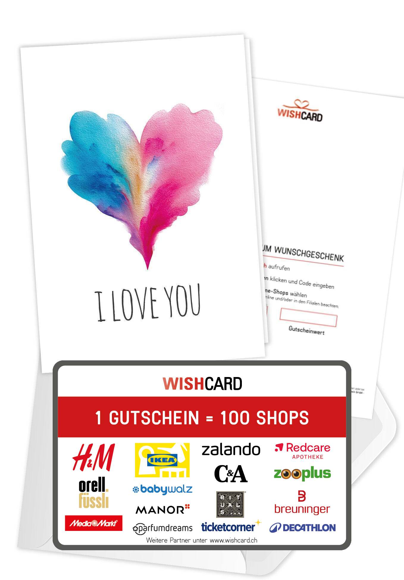 I love you - Herz Blau-Pink