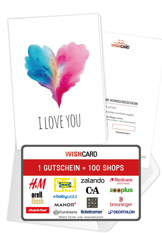 I love you - Herz Blau-Pink