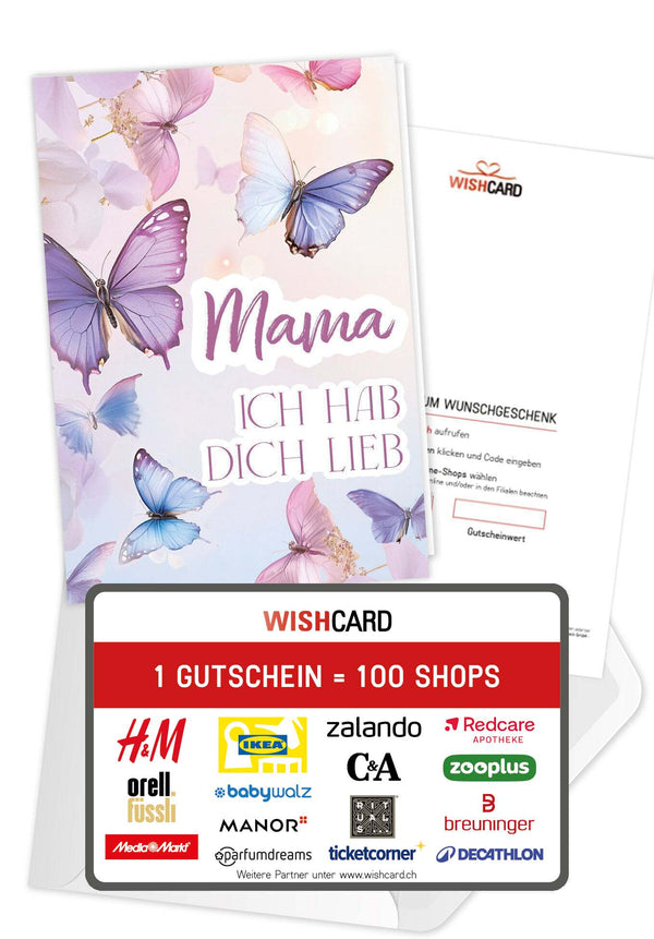 Mama hab dich lieb - Schmetterlinge Lila