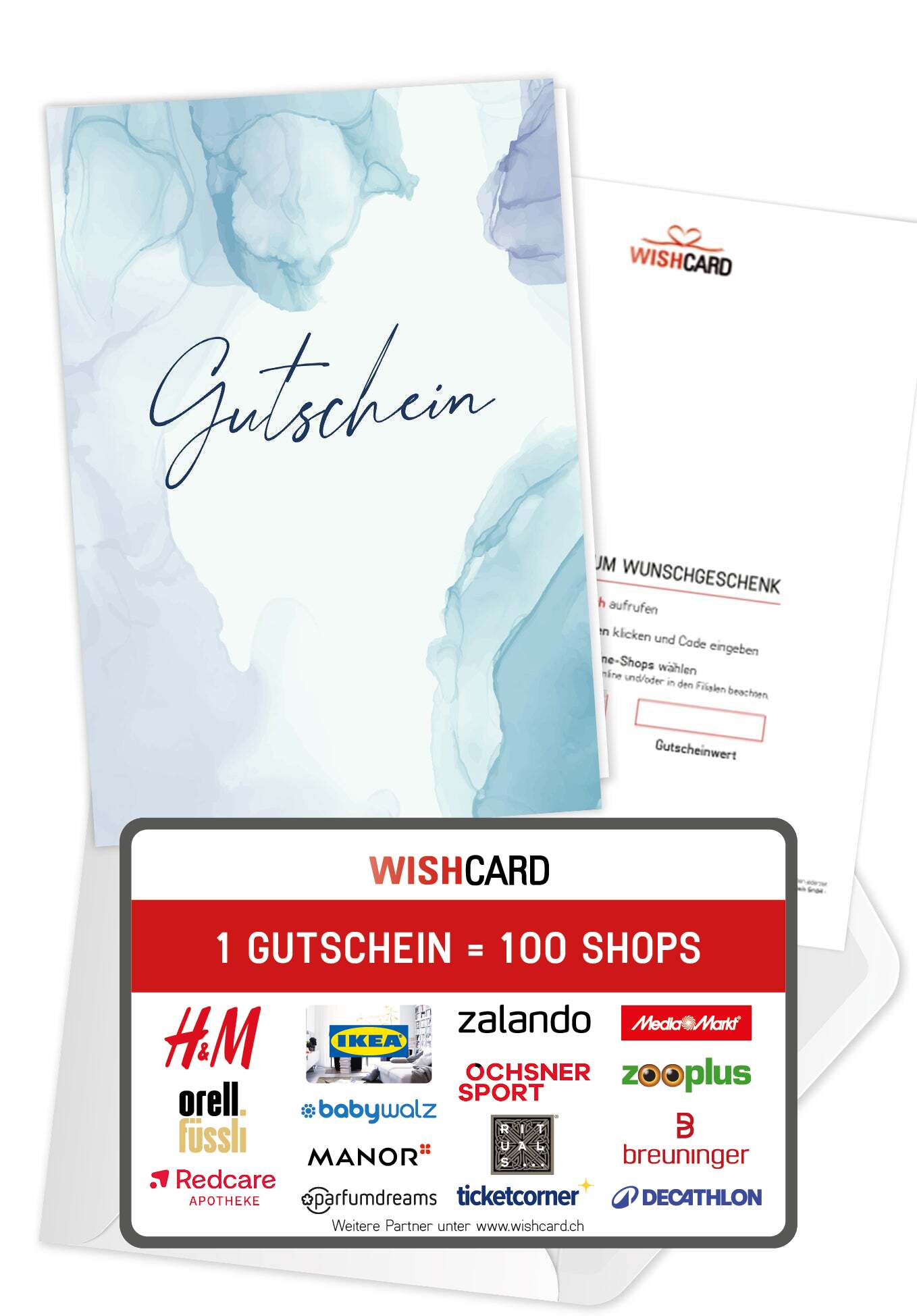 Gutschein - Aquarell blau (Gutscheinwert)