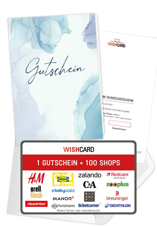 Gutschein - Aquarell blau
