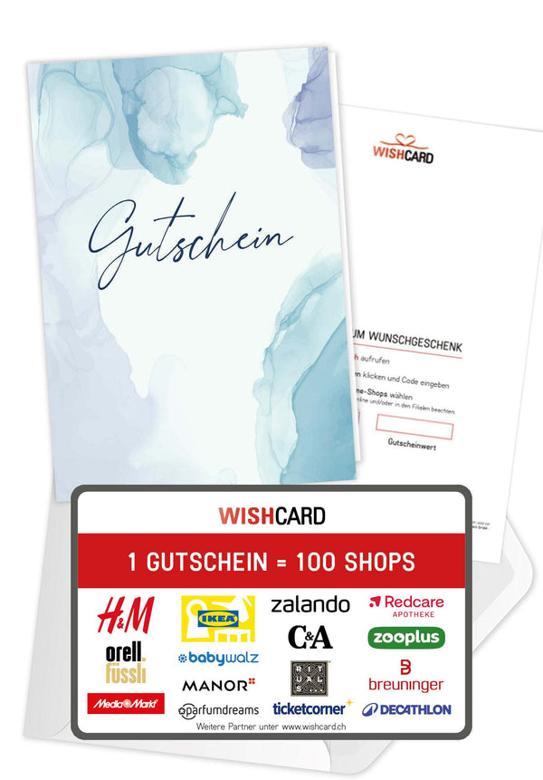 Gutschein - Aquarell blau 