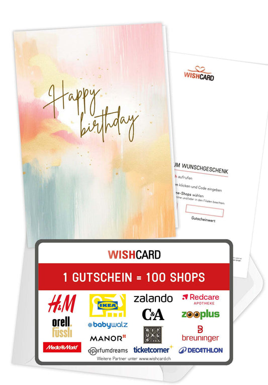 Happy Birthday - Aquarell Bunt
