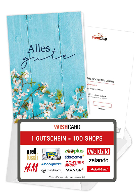 Alles Gute - Holz Blau (Valeur du bon)
