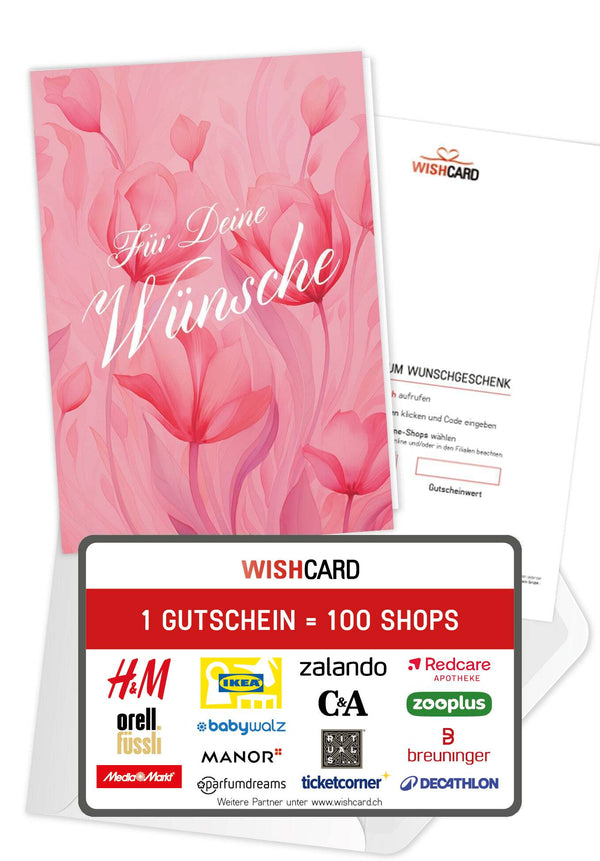 Für deine Wünsche - Pink Blumen