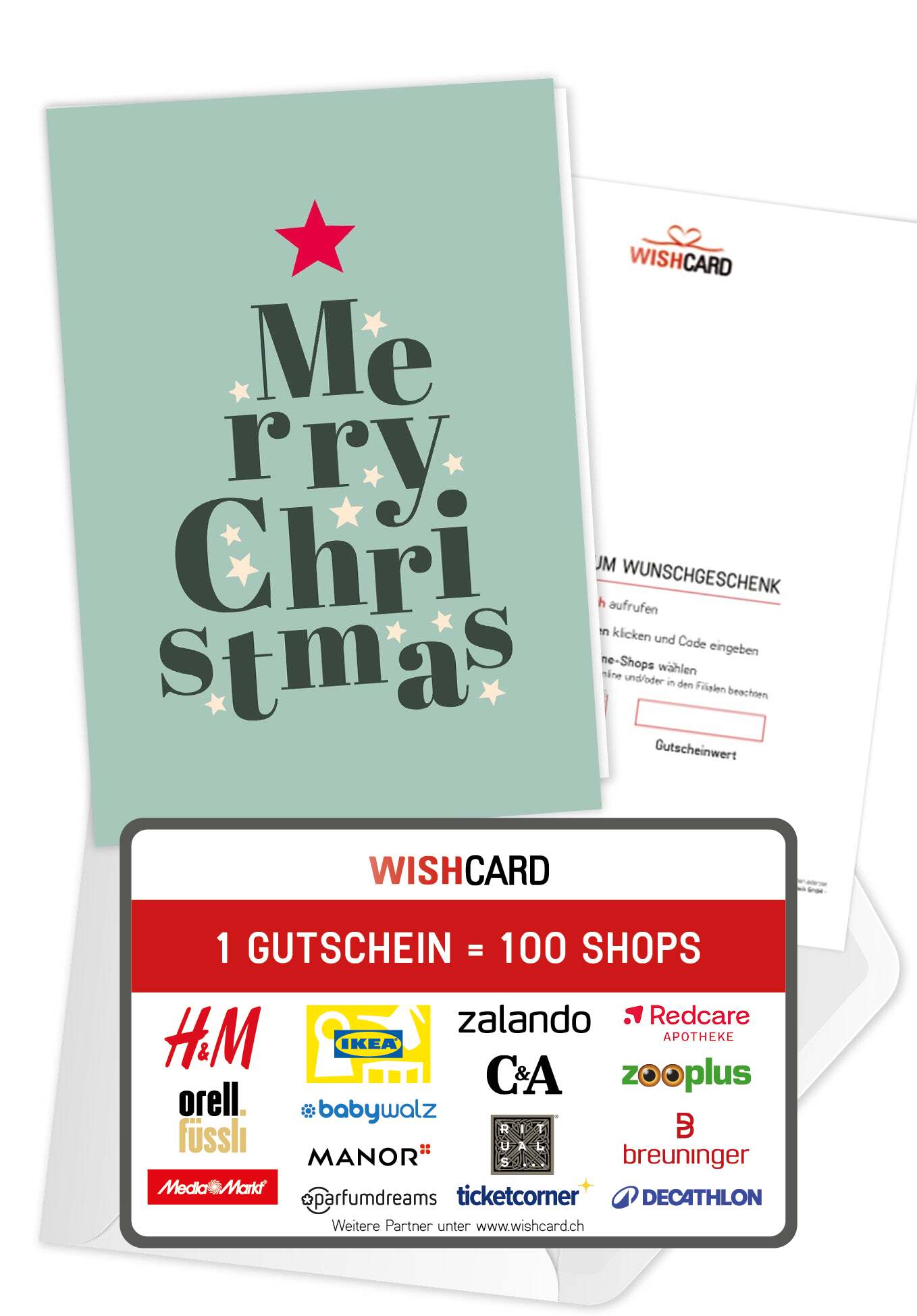 Merry Christmas - Buchstaben Tannenbaum